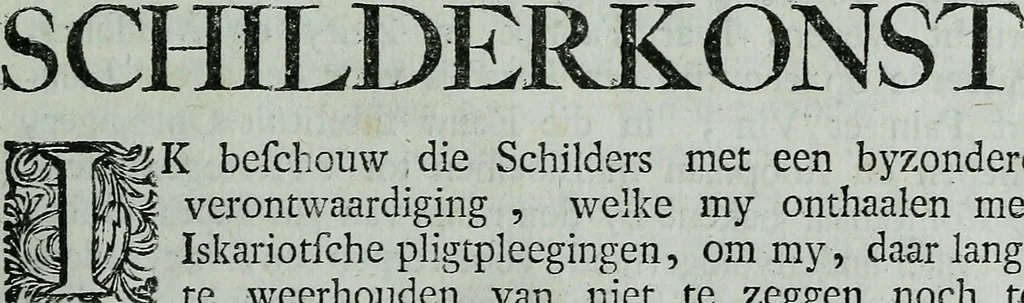 An illustration from De levens-beschryvingen der Nederlandsche konst-schilders en konst-schilderessen, met een uytbreyding over de schilder-konst der ouden, 1729, leaf 8