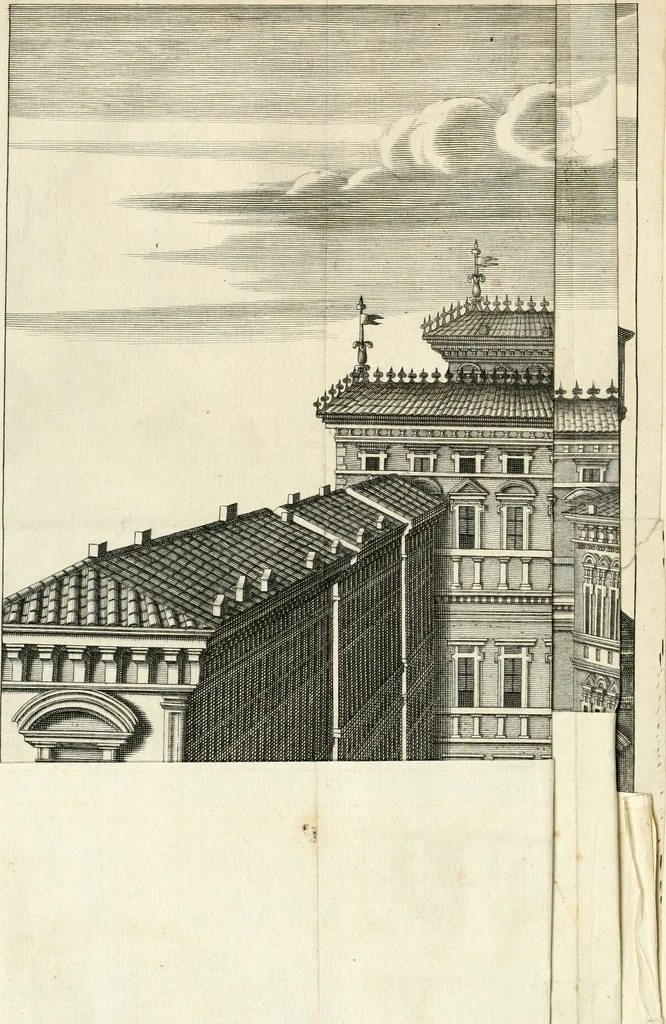 An illustration from Del funerale celebrato nel duomo di Torino all' Altezza Reale di Carlo Emanuele II, duca di Sauoia ... : da madama reale Maria Giovanna Battista di Sauoia, madre e tutrice dell' Altezza Reale di Vittorio Amadeo II, e reggente de' suoi stati, 1676, leaf 25