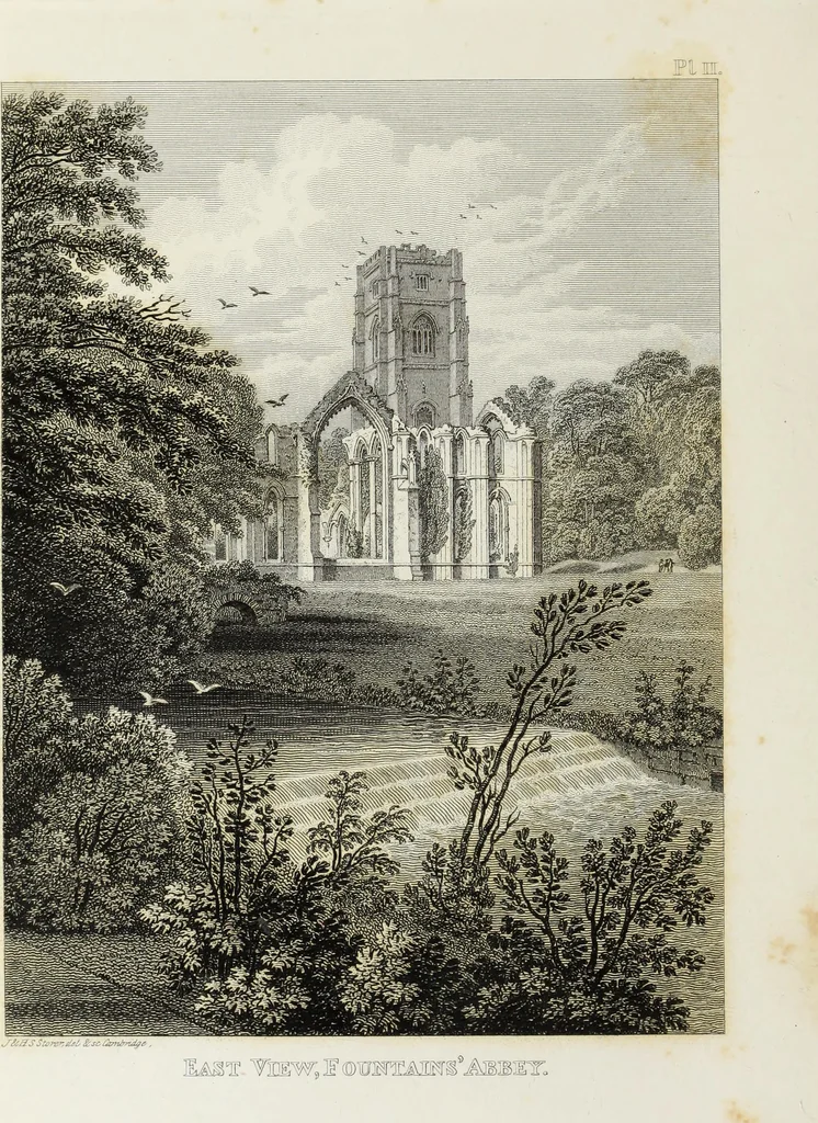 An illustration from Delineations, graphical and descriptive, of Fountains' Abbey, in the West Riding of the County of York, 1820, leaf 103