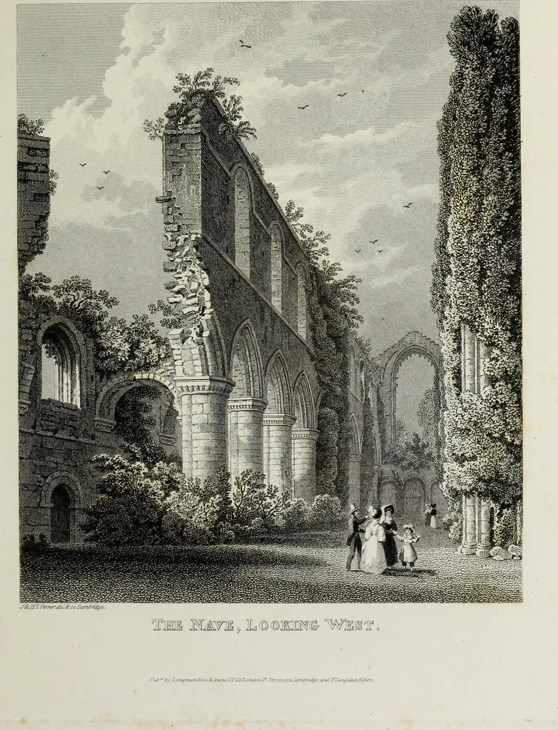 An illustration from Delineations, graphical and descriptive, of Fountains' Abbey, in the West Riding of the County of York, 1820, leaf 124