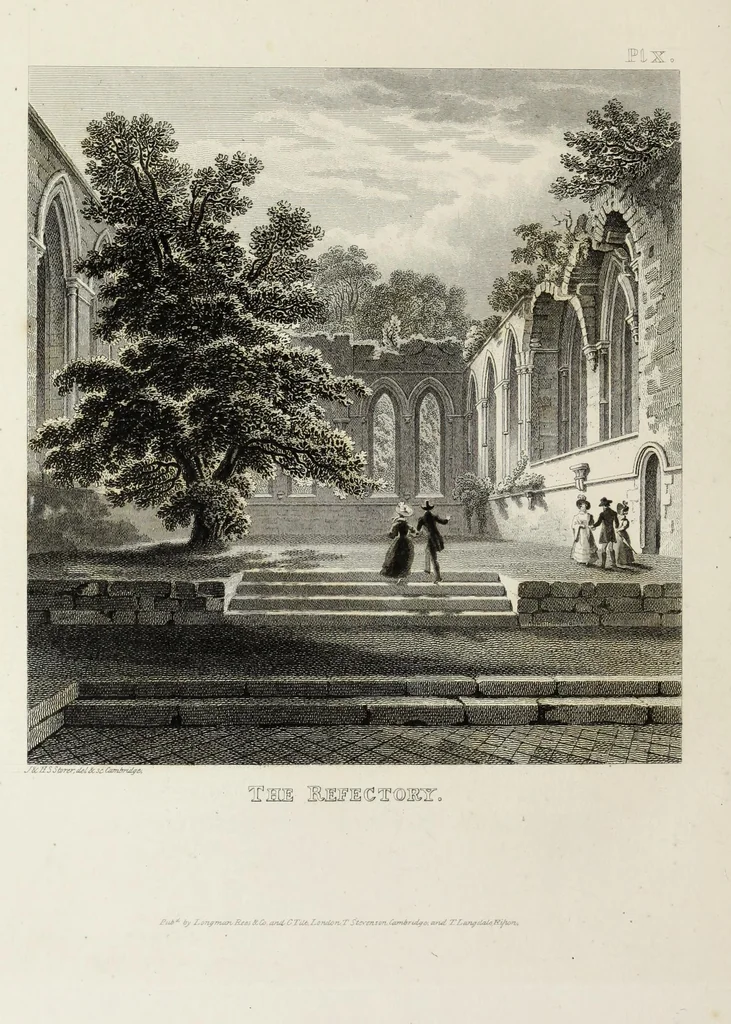 An illustration from Delineations, graphical and descriptive, of Fountains' Abbey, in the West Riding of the County of York, 1820, leaf 137