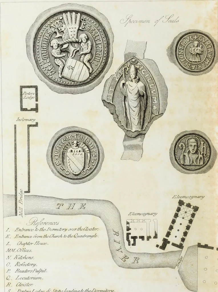 An illustration from Delineations, graphical and descriptive, of Fountains' Abbey, in the West Riding of the County of York, 1820, leaf 163
