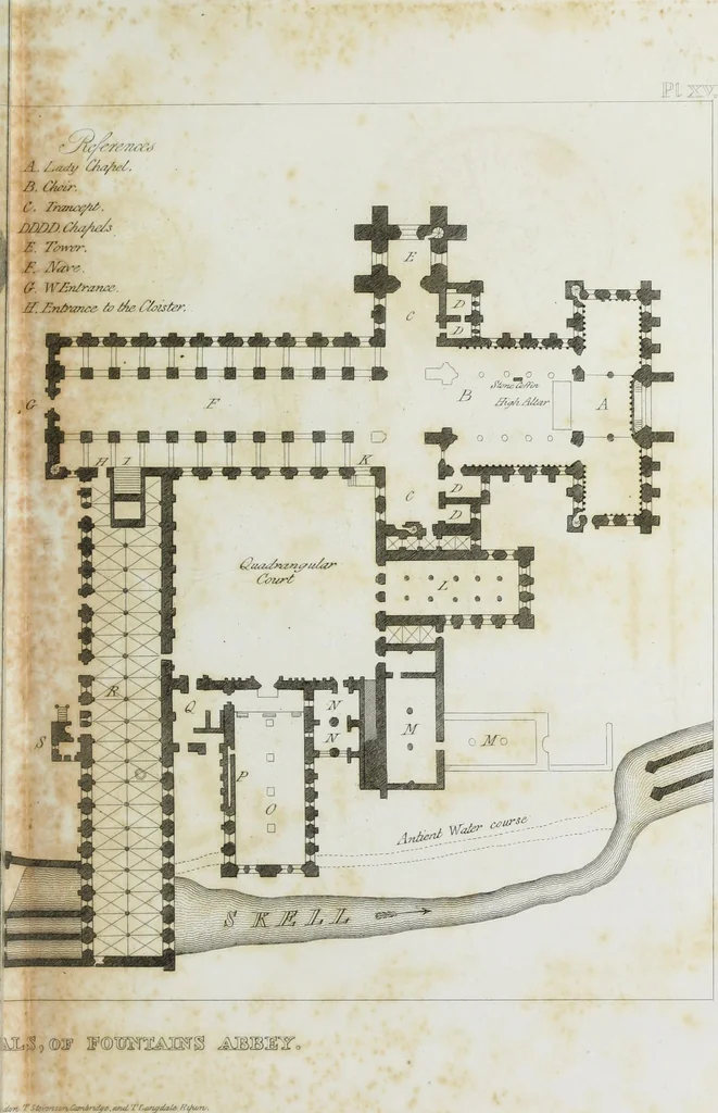 An illustration from Delineations, graphical and descriptive, of Fountains' Abbey, in the West Riding of the County of York, 1820, leaf 164