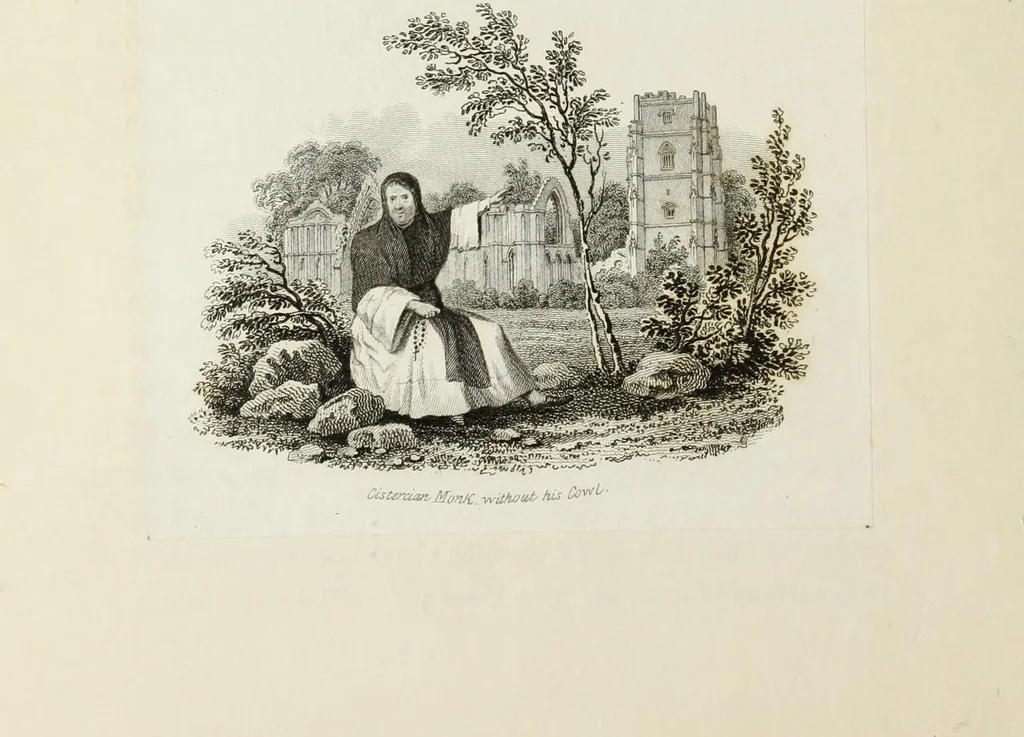 An illustration from Delineations, graphical and descriptive, of Fountains' Abbey, in the West Riding of the County of York, 1820, leaf 91