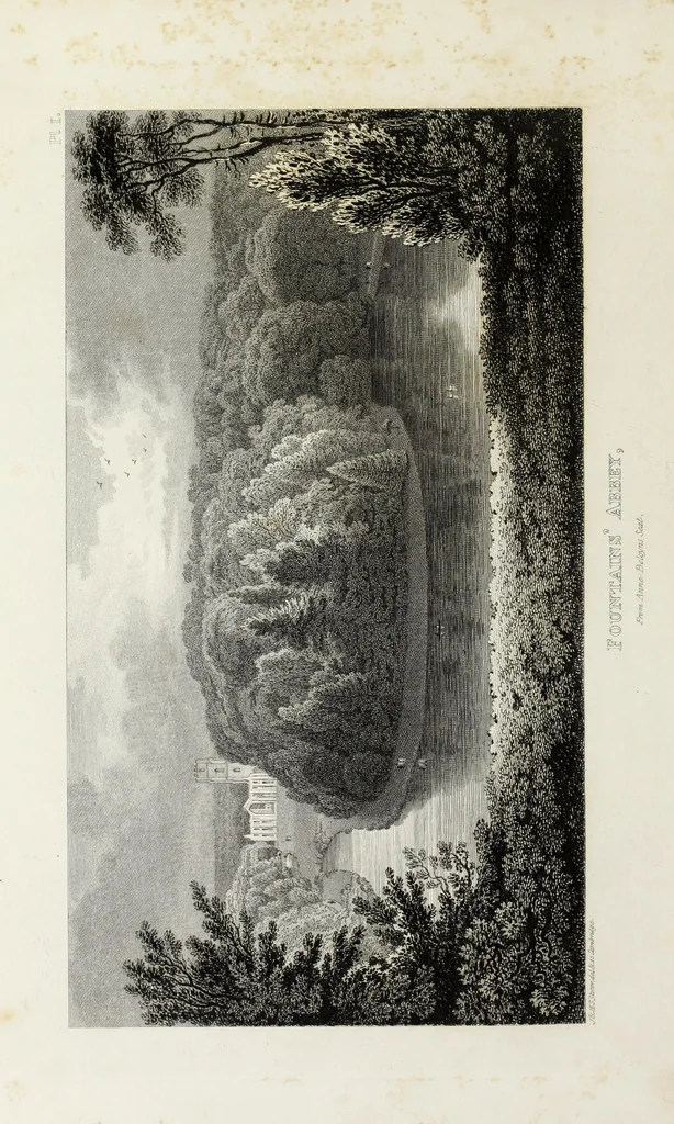 An illustration from Delineations, graphical and descriptive, of Fountains' Abbey, in the West Riding of the County of York, 1820, leaf 99