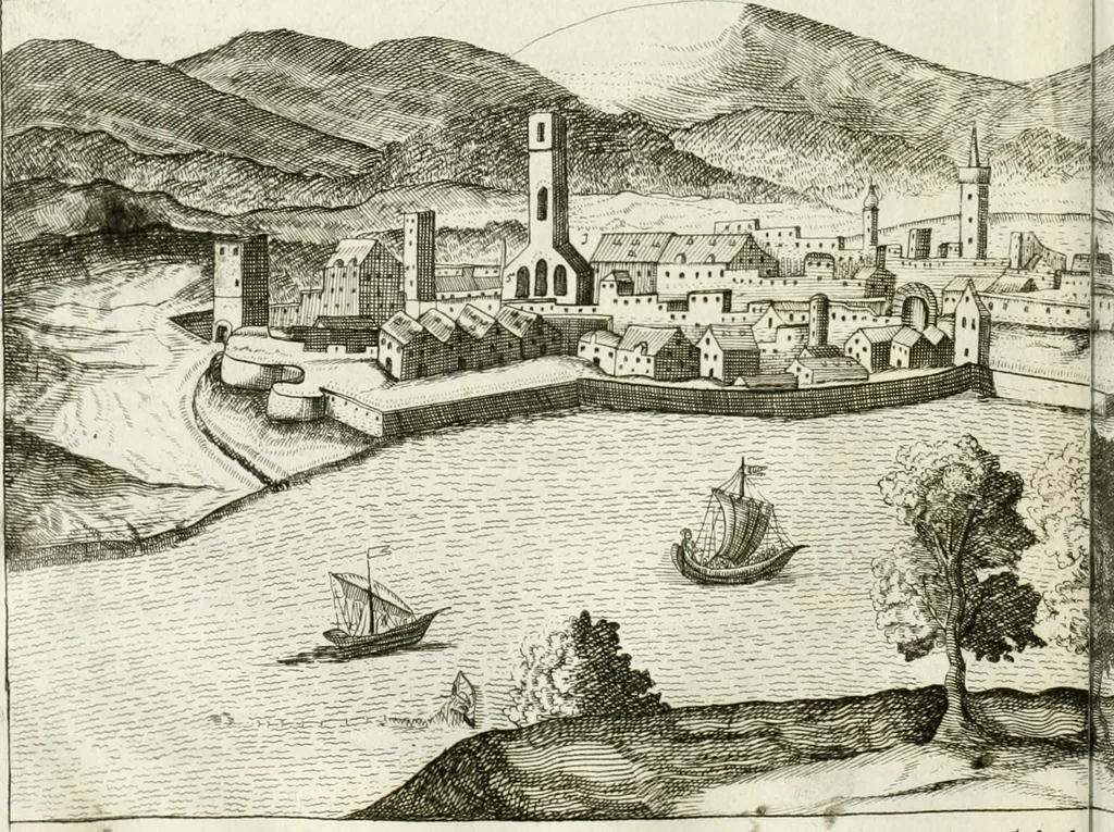 An illustration from Delineatio provinciarum Pannoniae et Imperii Turcici in Oriente : eine grundrichtige Beschreibung dess ganzen Aufgangs, sonderlich aber dess hochlöblichen Königreichs Ungarn, und der ganzen Türckey ..., 1684, leaf 115