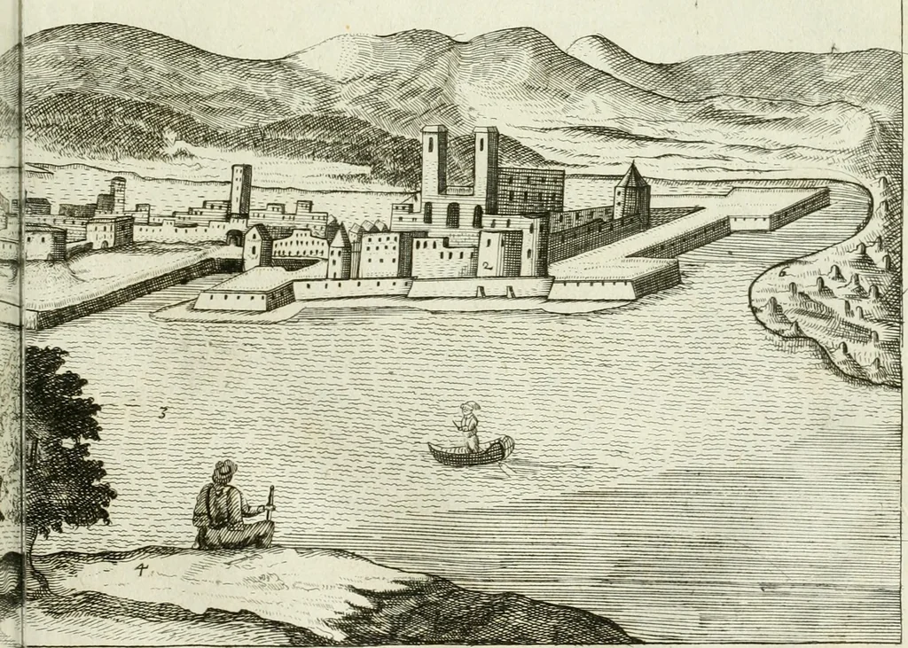 An illustration from Delineatio provinciarum Pannoniae et Imperii Turcici in Oriente : eine grundrichtige Beschreibung dess ganzen Aufgangs, sonderlich aber dess hochlöblichen Königreichs Ungarn, und der ganzen Türckey ..., 1684, leaf 116