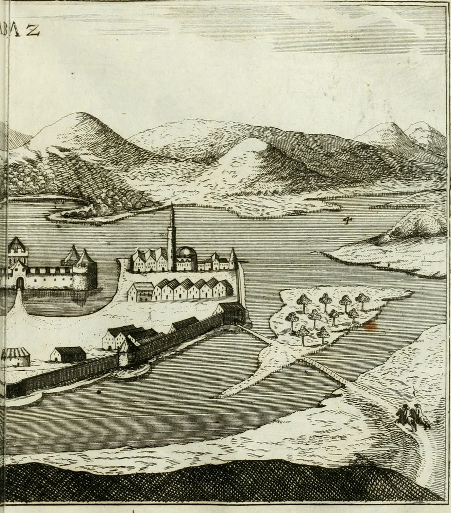 An illustration from Delineatio provinciarum Pannoniae et Imperii Turcici in Oriente : eine grundrichtige Beschreibung dess ganzen Aufgangs, sonderlich aber dess hochlöblichen Königreichs Ungarn, und der ganzen Türckey ..., 1684, leaf 120