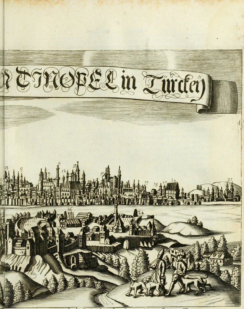 An illustration from Delineatio provinciarum Pannoniae et Imperii Turcici in Oriente : eine grundrichtige Beschreibung dess ganzen Aufgangs, sonderlich aber dess hochlöblichen Königreichs Ungarn, und der ganzen Türckey ..., 1684, leaf 160