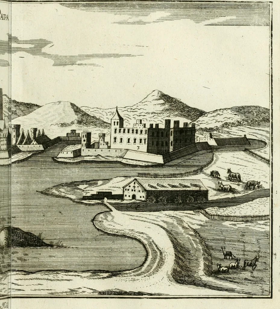 An illustration from Delineatio provinciarum Pannoniae et Imperii Turcici in Oriente : eine grundrichtige Beschreibung dess ganzen Aufgangs, sonderlich aber dess hochlöblichen Königreichs Ungarn, und der ganzen Türckey ..., 1684, leaf 40