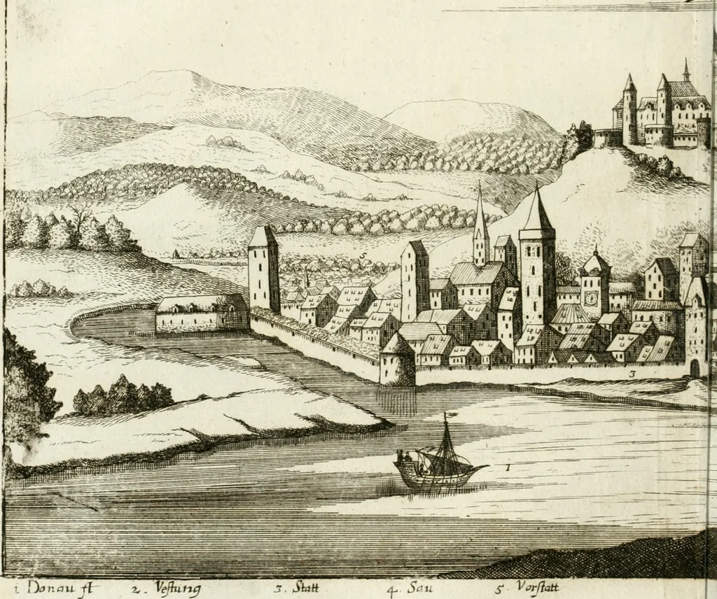 An illustration from Delineatio provinciarum Pannoniae et Imperii Turcici in Oriente : eine grundrichtige Beschreibung dess ganzen Aufgangs, sonderlich aber dess hochlöblichen Königreichs Ungarn, und der ganzen Türckey ..., 1684, leaf 43