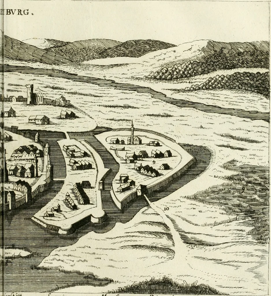 An illustration from Delineatio provinciarum Pannoniae et Imperii Turcici in Oriente : eine grundrichtige Beschreibung dess ganzen Aufgangs, sonderlich aber dess hochlöblichen Königreichs Ungarn, und der ganzen Türckey ..., 1684, leaf 50