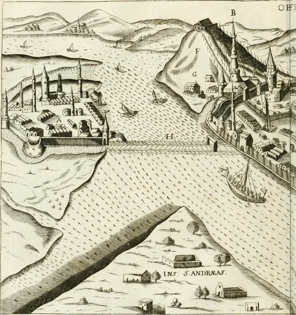 An illustration from Delineatio provinciarum Pannoniae et Imperii Turcici in Oriente : eine grundrichtige Beschreibung dess ganzen Aufgangs, sonderlich aber dess hochlöblichen Königreichs Ungarn, und der ganzen Türckey ..., 1684, leaf 53