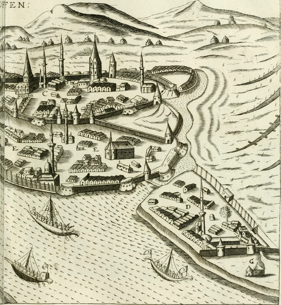 An illustration from Delineatio provinciarum Pannoniae et Imperii Turcici in Oriente : eine grundrichtige Beschreibung dess ganzen Aufgangs, sonderlich aber dess hochlöblichen Königreichs Ungarn, und der ganzen Türckey ..., 1684, leaf 54