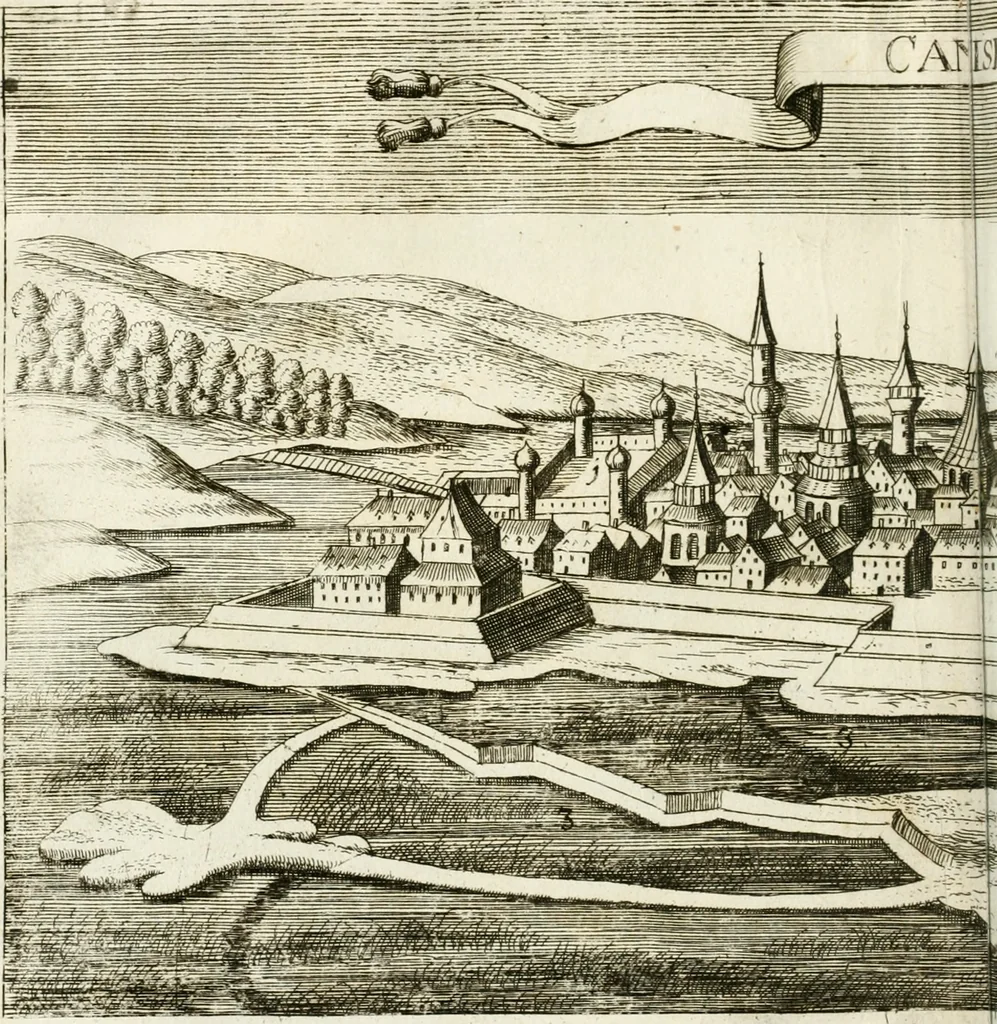An illustration from Delineatio provinciarum Pannoniae et Imperii Turcici in Oriente : eine grundrichtige Beschreibung dess ganzen Aufgangs, sonderlich aber dess hochlöblichen Königreichs Ungarn, und der ganzen Türckey ..., 1684, leaf 61