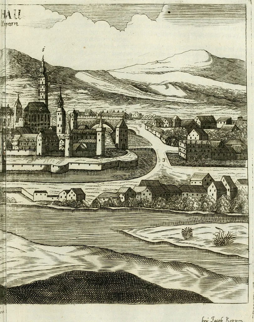 An illustration from Delineatio provinciarum Pannoniae et Imperii Turcici in Oriente : eine grundrichtige Beschreibung dess ganzen Aufgangs, sonderlich aber dess hochlöblichen Königreichs Ungarn, und der ganzen Türckey ..., 1684, leaf 66