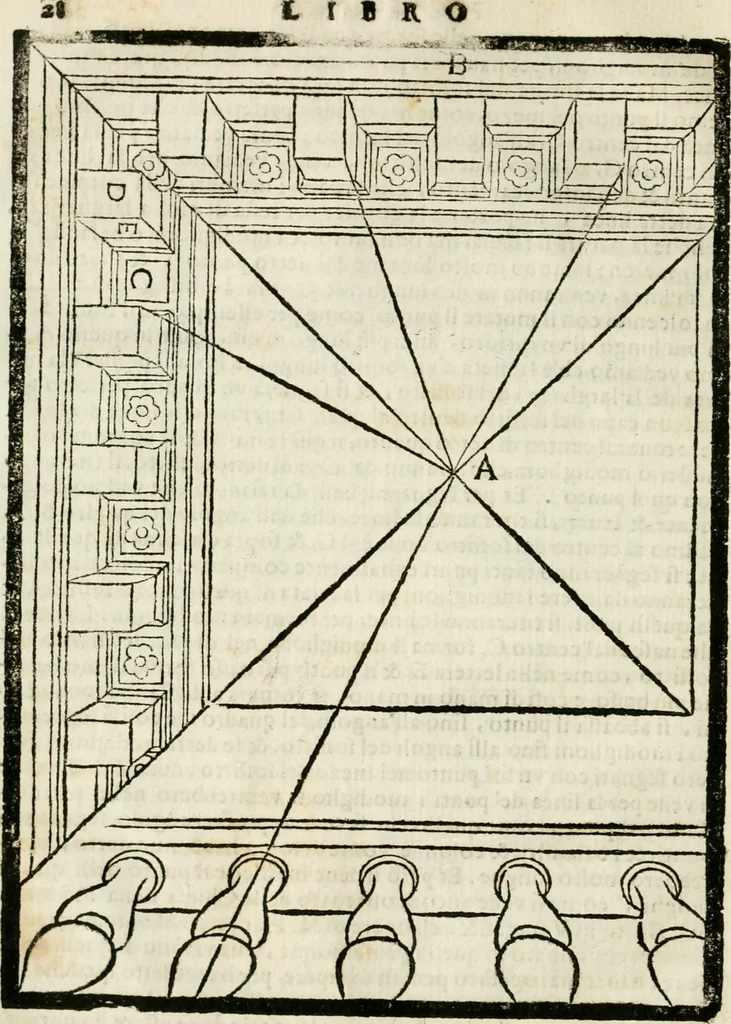 An illustration from Della architettura di Gioseffe Viola Zanini padouano pittore & architetto libri due, ne'quali con nuoua simmetria & facoltà si mostrano le giuste regole de i cinque ordini di detta architettura, & osseruationi de'più eccellenti architetti, che in quella habbiano dato ammaestramenti... Aggiuntoui di nuouo il modo di leuar il fumo alli camini, si fatti, come da farsi da Andrea Minorelli.., 1677, leaf 37