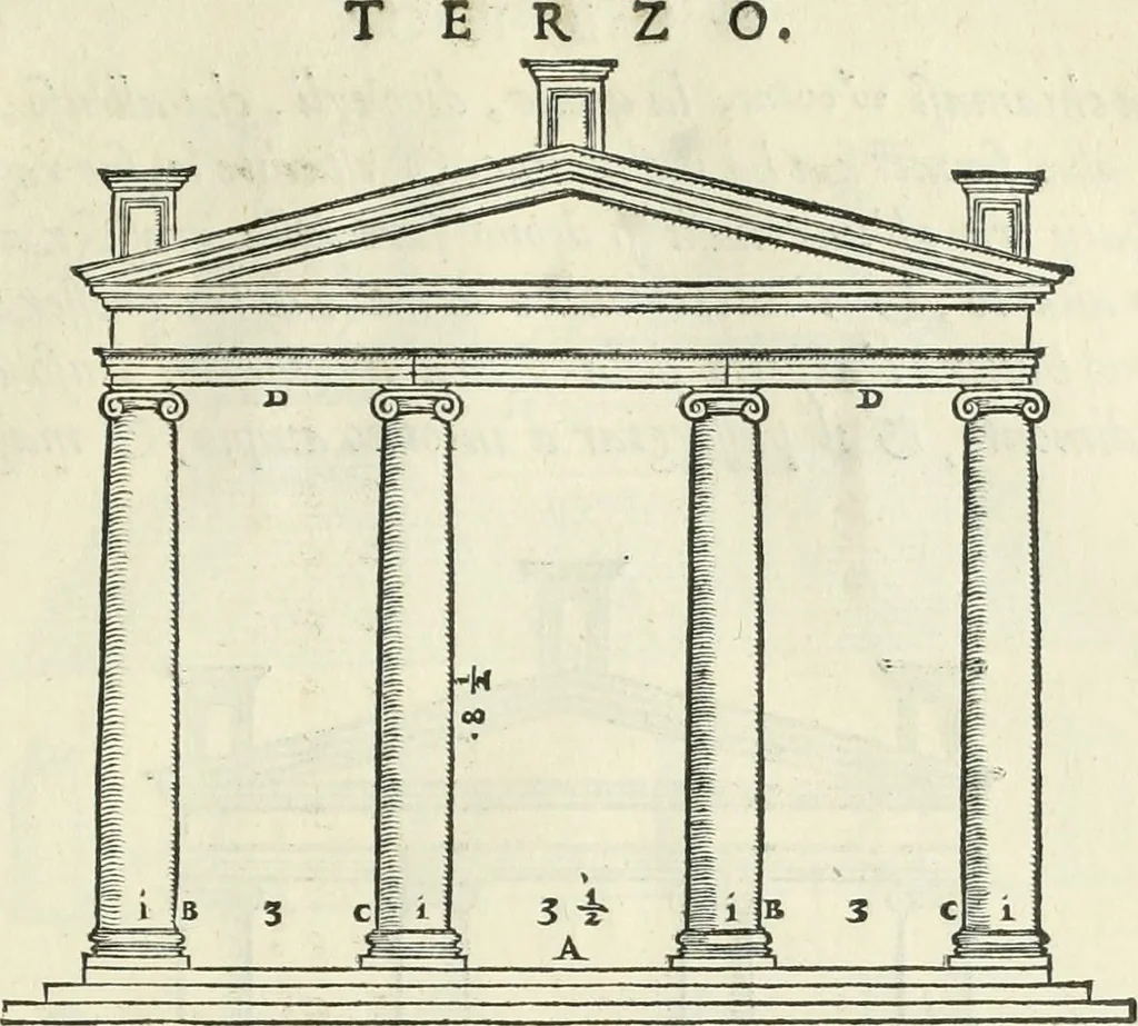 An illustration from Della architettvra, 1590, leaf 70
