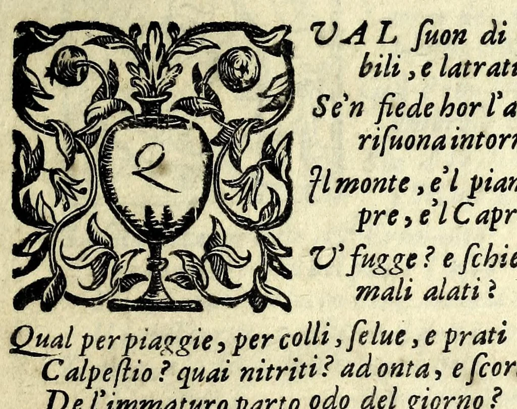 An illustration from Della caccia. Poema, 1591, leaf 19