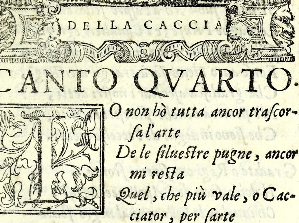 An illustration from Della caccia. Poema, 1591, leaf 197