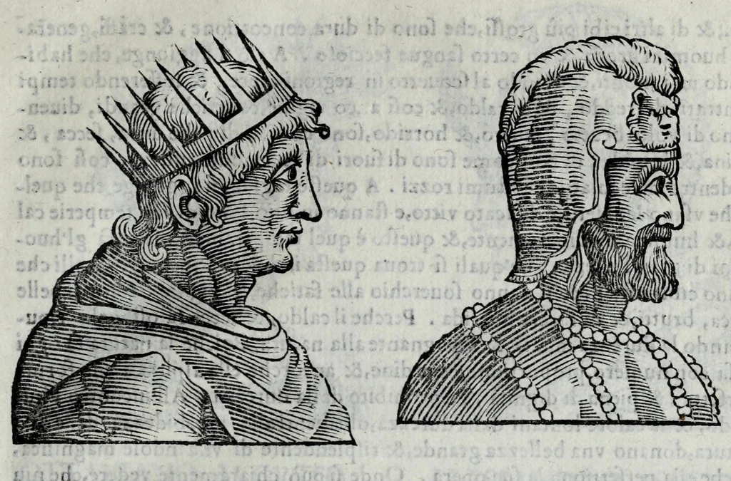 An illustration from Della celeste fisonomia di Gio. Battista della Porta Napoletano, libri sei : nei quali ributtata la vanità dell'astrologia giudiciaria, si dà maniera di essattamente conoscere per via delle cause naturali tutto quello, che l'aspetto, la presenza, & le fattezze de gl'huomini possono fisicamente significare, e promettere : opera noua, & piena di dotta curiosità, 1616, leaf 23