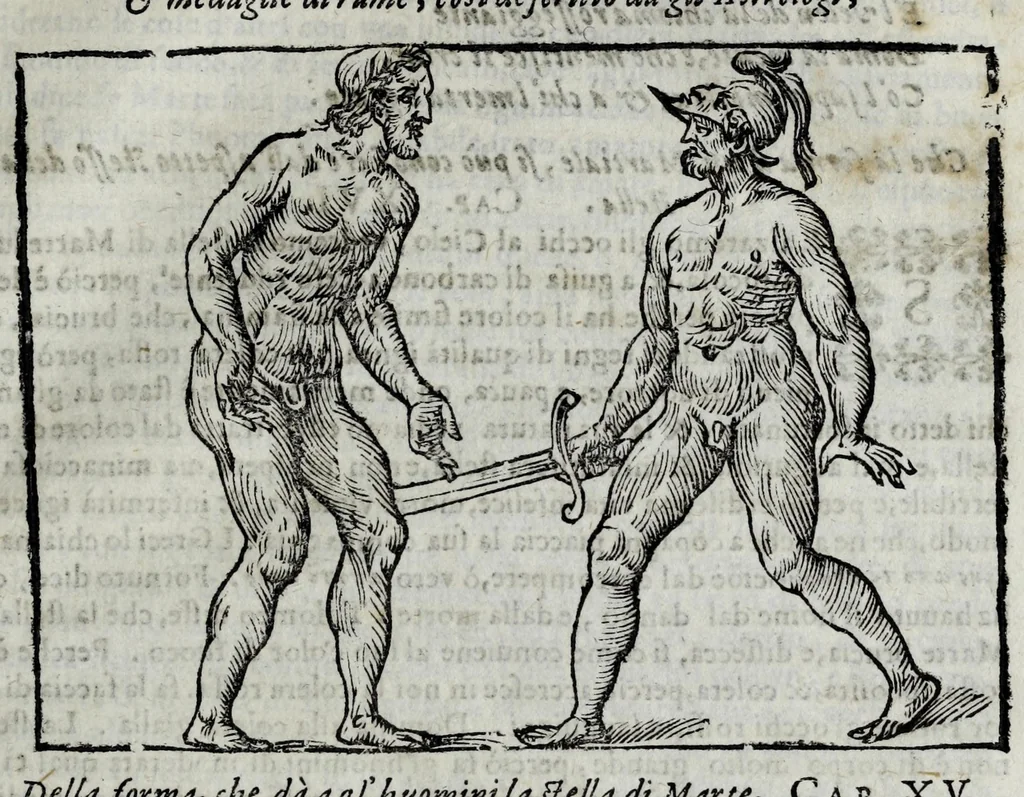 An illustration from Della celeste fisonomia di Gio. Battista della Porta Napoletano, libri sei : nei quali ributtata la vanità dell'astrologia giudiciaria, si dà maniera di essattamente conoscere per via delle cause naturali tutto quello, che l'aspetto, la presenza, & le fattezze de gl'huomini possono fisicamente significare, e promettere : opera noua, & piena di dotta curiosità, 1616, leaf 45
