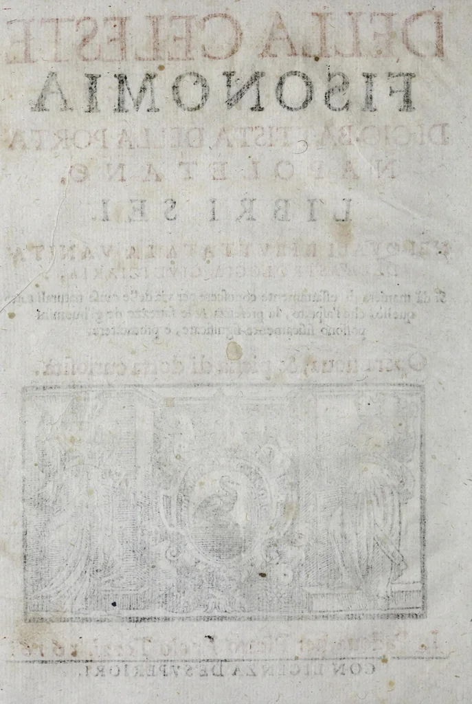 An illustration from Della celeste fisonomia di Gio. Battista della Porta Napoletano, libri sei : nei quali ributtata la vanità dell'astrologia giudiciaria, si dà maniera di essattamente conoscere per via delle cause naturali tutto quello, che l'aspetto, la presenza, & le fattezze de gl'huomini possono fisicamente significare, e promettere : opera noua, & piena di dotta curiosità, 1616, leaf 6