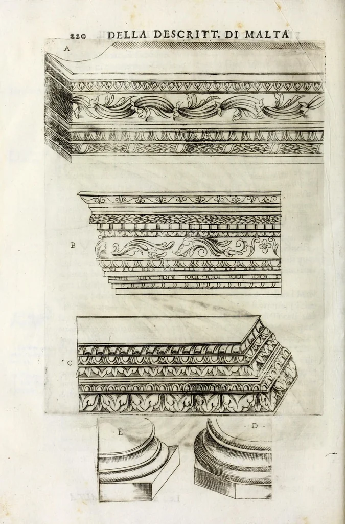 An illustration from Della descrittione di Malta isola nel mare Siciliano : con le sue antichita, ed altre notitie : libri quattro, 1647, leaf 242