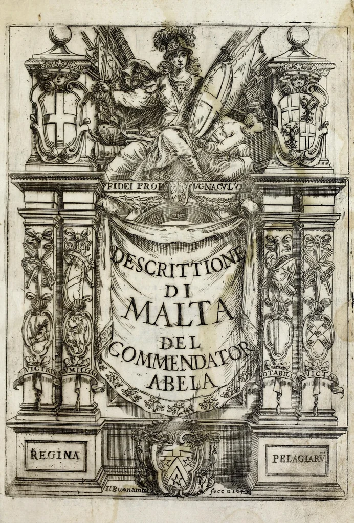 An illustration from Della descrittione di Malta isola nel mare Siciliano : con le sue antichita, ed altre notitie : libri quattro, 1647, leaf 5