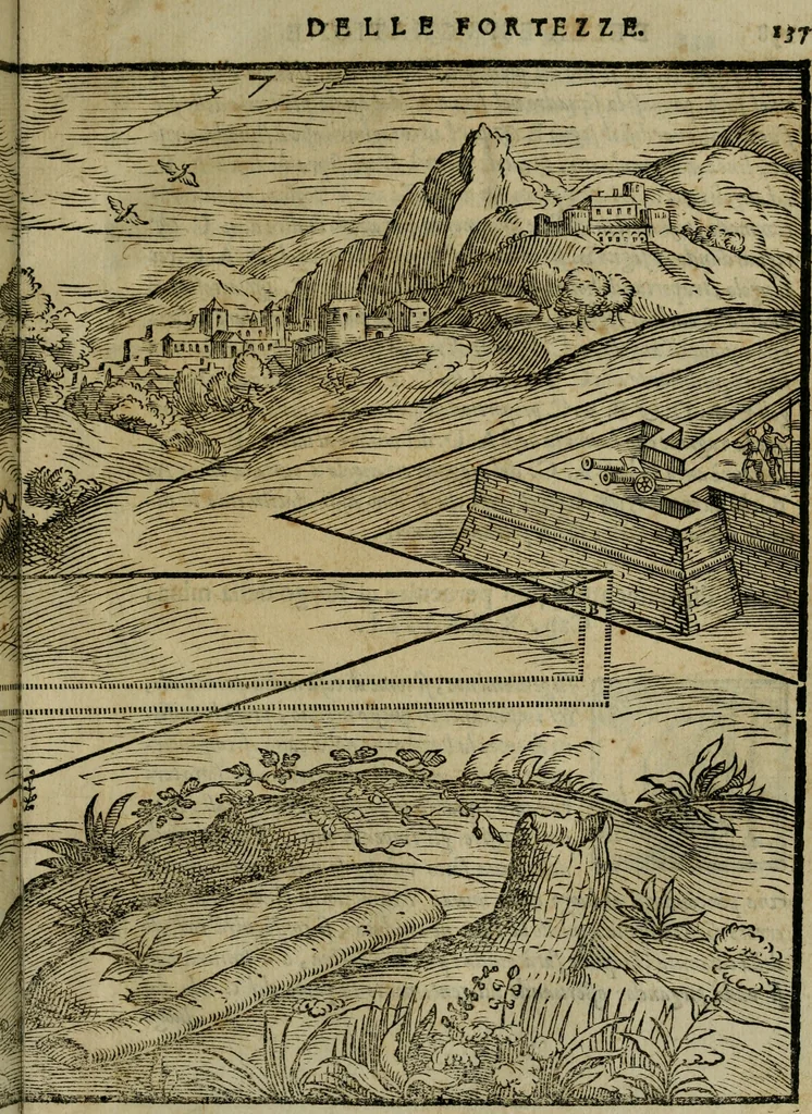 An illustration from Della espvgnatione et difesa delle fortezze di Gabriello Bvsca milanese libri due, 1585, leaf 150