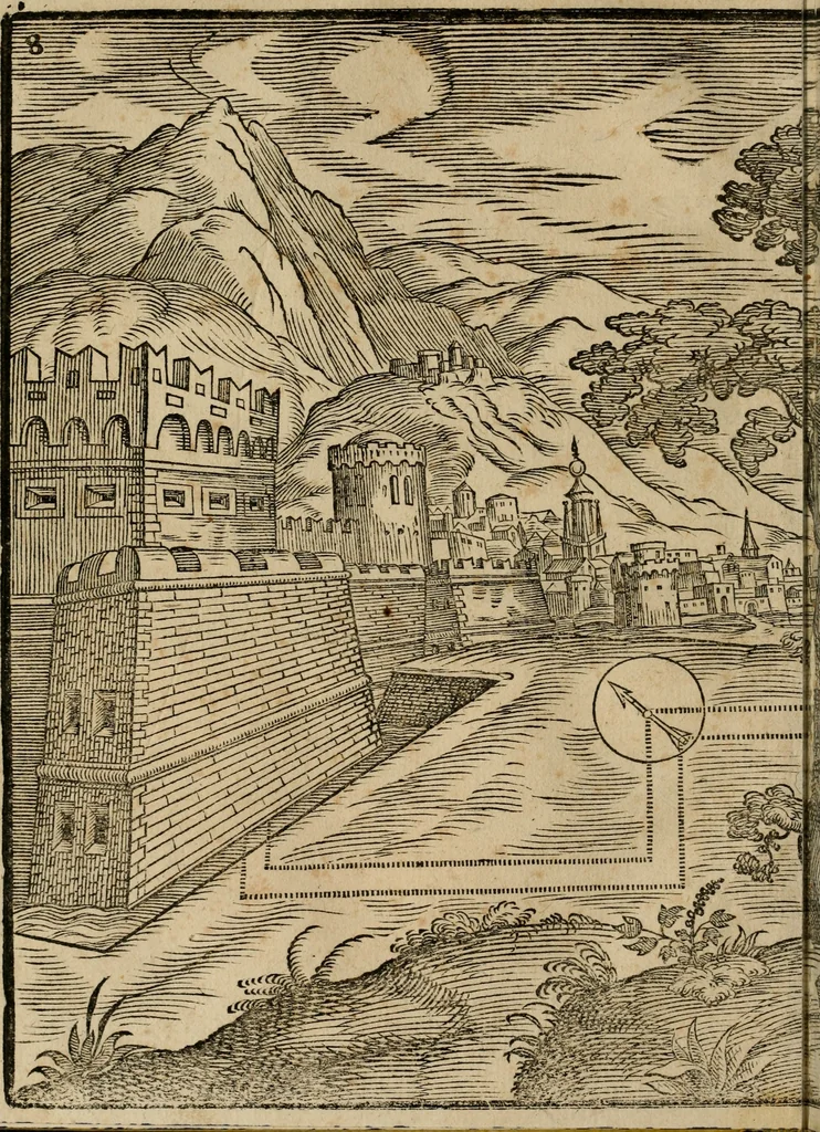 An illustration from Della espvgnatione et difesa delle fortezze di Gabriello Bvsca milanese libri due, 1585, leaf 155