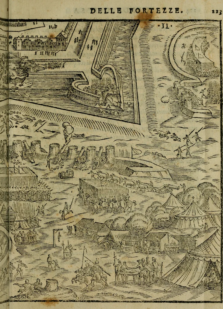 An illustration from Della espvgnatione et difesa delle fortezze di Gabriello Bvsca milanese libri due, 1585, leaf 236