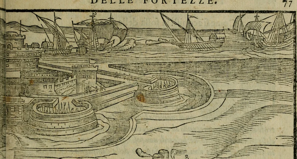 An illustration from Della espvgnatione et difesa delle fortezze di Gabriello Bvsca milanese libri due, 1585, leaf 90