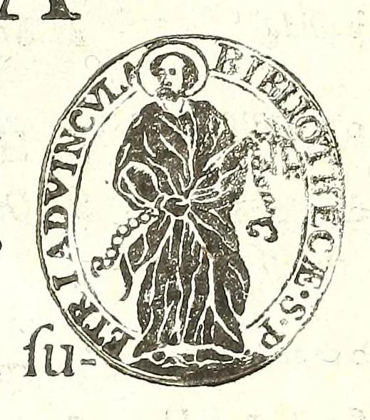 An illustration from Della felicità di Padoua di Angelo Portenari Padouano agosto. libri noue : nelli quali, mentre con nuouo ordine historico si proua ritrouarsi nella città di Padoua le conditioni alla felicità ciuile pertinenti : si raccontano gli antichi, e moderni suoi pregi, & honori et in particolare si commemorano li cittadinj suoi illustri per santità, prelature, lettere, arme, e magistrati, 1623, leaf 7