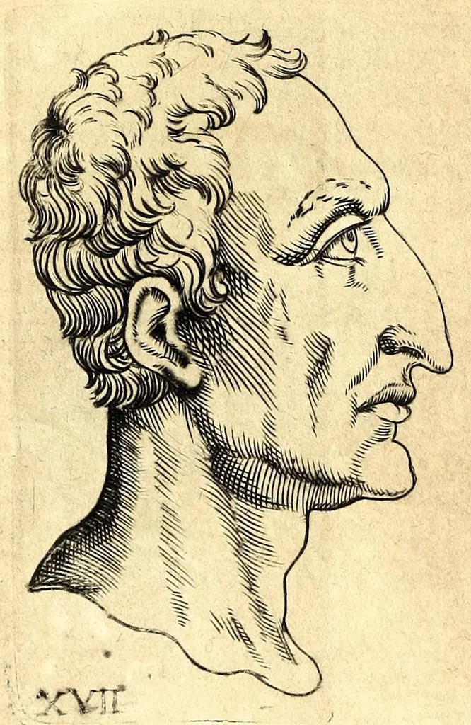 An illustration from Della fisonomia dell' huomo, 1610, leaf 82