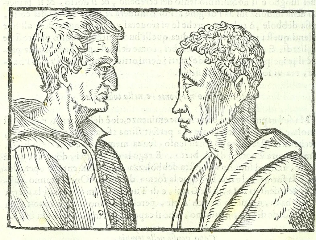 An illustration from Della fisonomia dell'huomo, 1613, leaf 112