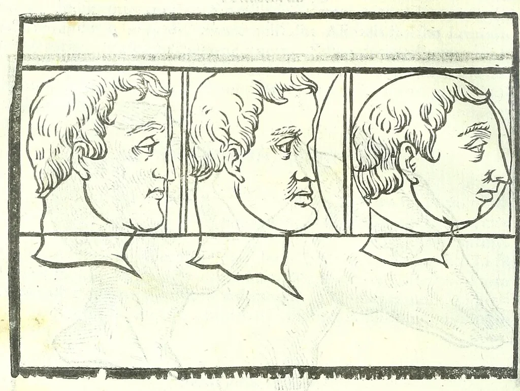 An illustration from Della fisonomia dell'huomo, 1613, leaf 168