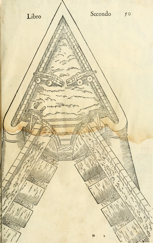 An illustration from Della fortificatione delle città, 1564, leaf 110