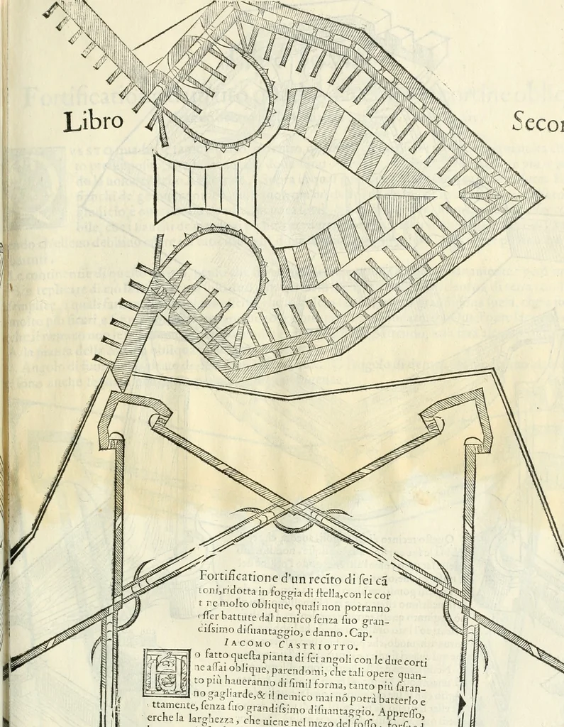 An illustration from Della fortificatione delle città, 1564, leaf 116