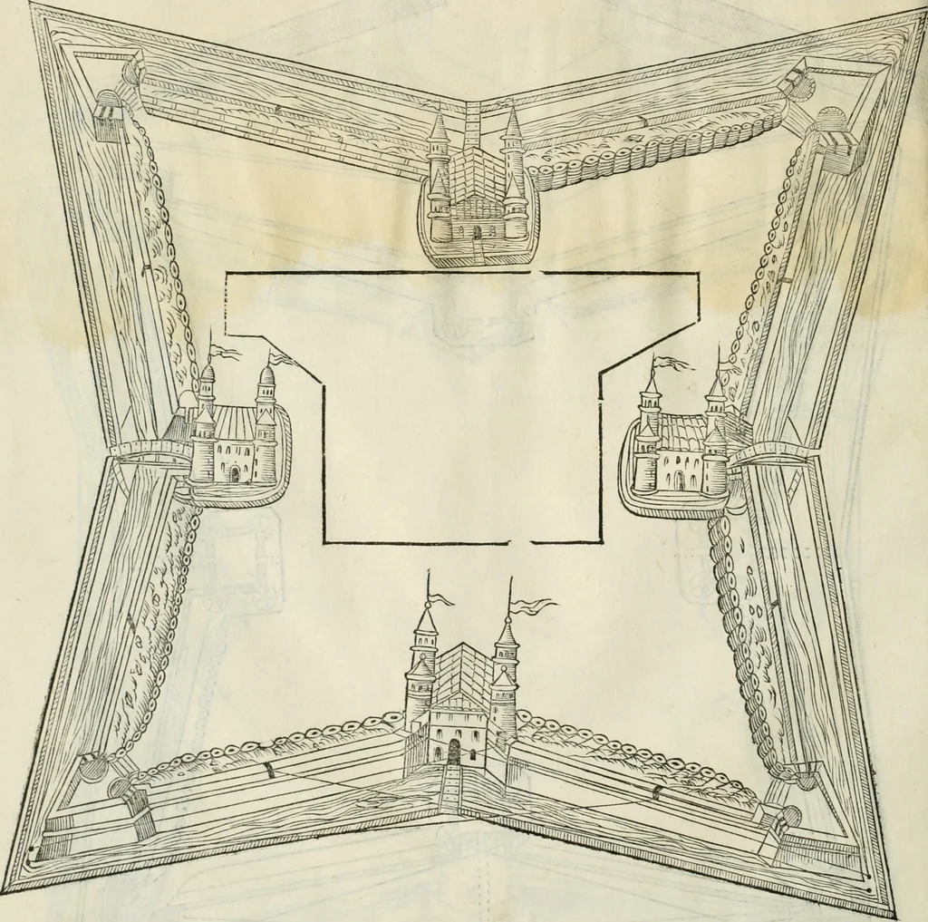 An illustration from Della fortificatione delle città, 1564, leaf 123