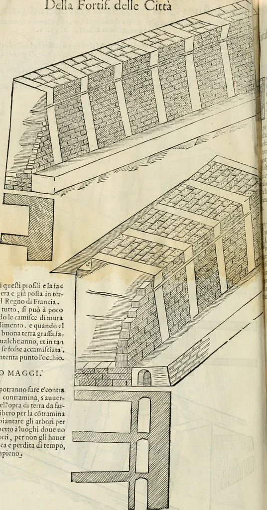 An illustration from Della fortificatione delle città, 1564, leaf 125