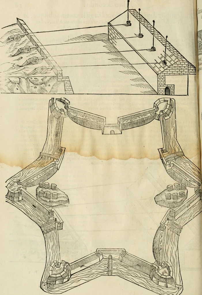 An illustration from Della fortificatione delle città, 1564, leaf 127