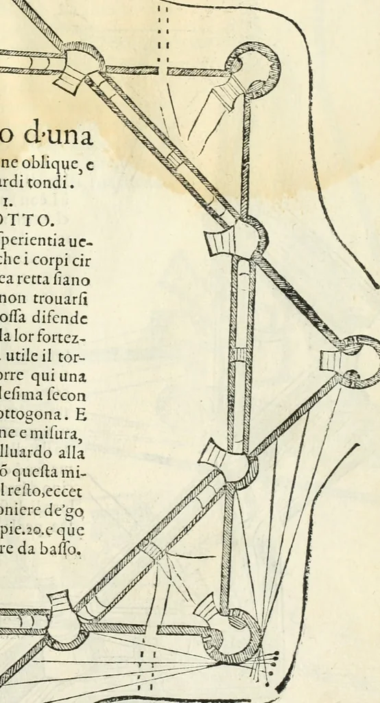 An illustration from Della fortificatione delle città, 1564, leaf 130