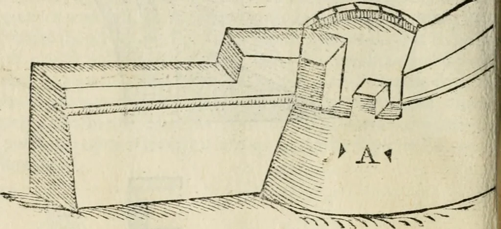An illustration from Della fortificatione delle città, 1564, leaf 131