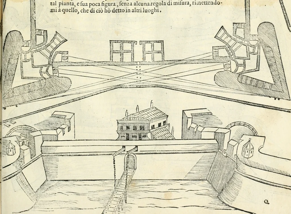 An illustration from Della fortificatione delle città, 1564, leaf 132