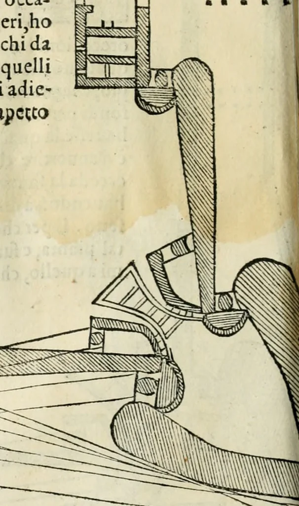 An illustration from Della fortificatione delle città, 1564, leaf 133