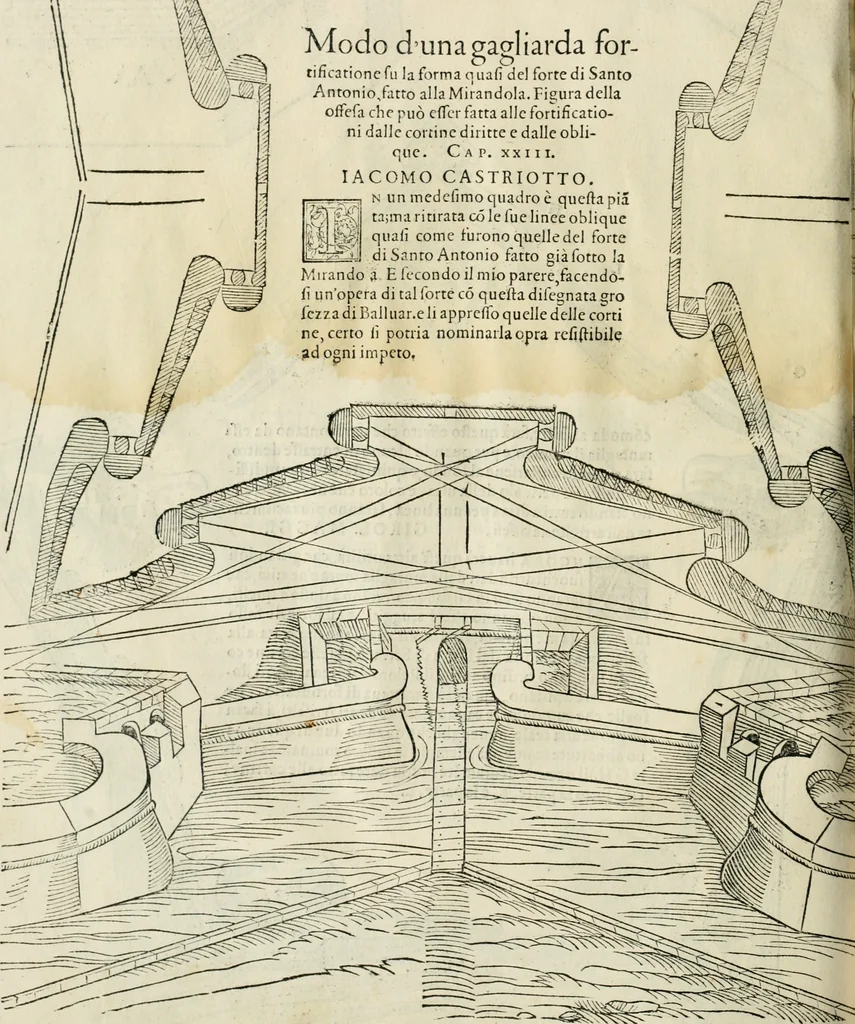 An illustration from Della fortificatione delle città, 1564, leaf 139