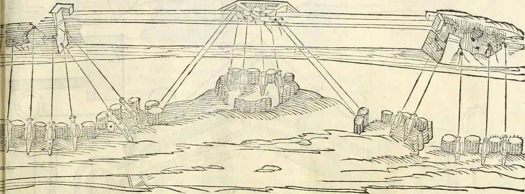 An illustration from Della fortificatione delle città, 1564, leaf 140