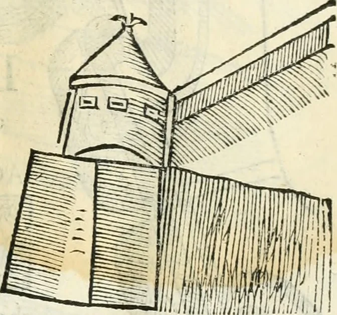 An illustration from Della fortificatione delle città, 1564, leaf 142