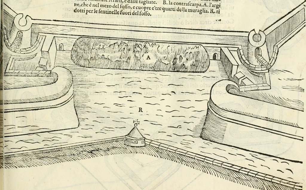 An illustration from Della fortificatione delle città, 1564, leaf 142